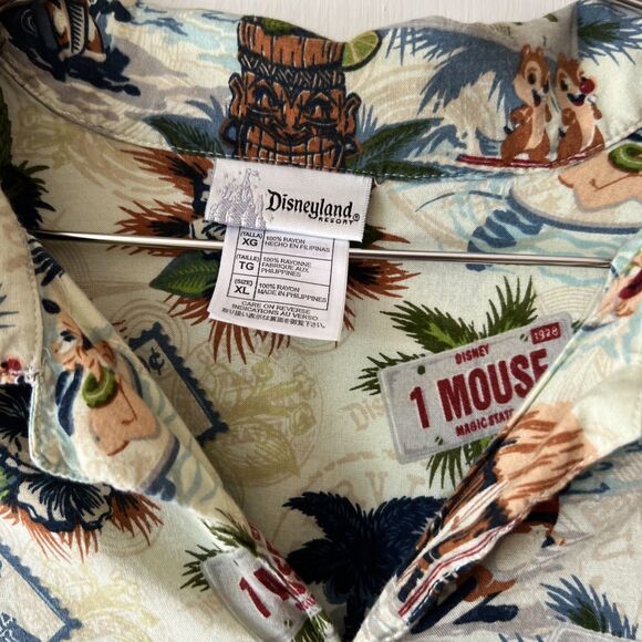 Disneyland Resort Short Sleeve Button Down Hawaiian Shirt Tiki Disney Mens XL - Picture 3 of 12